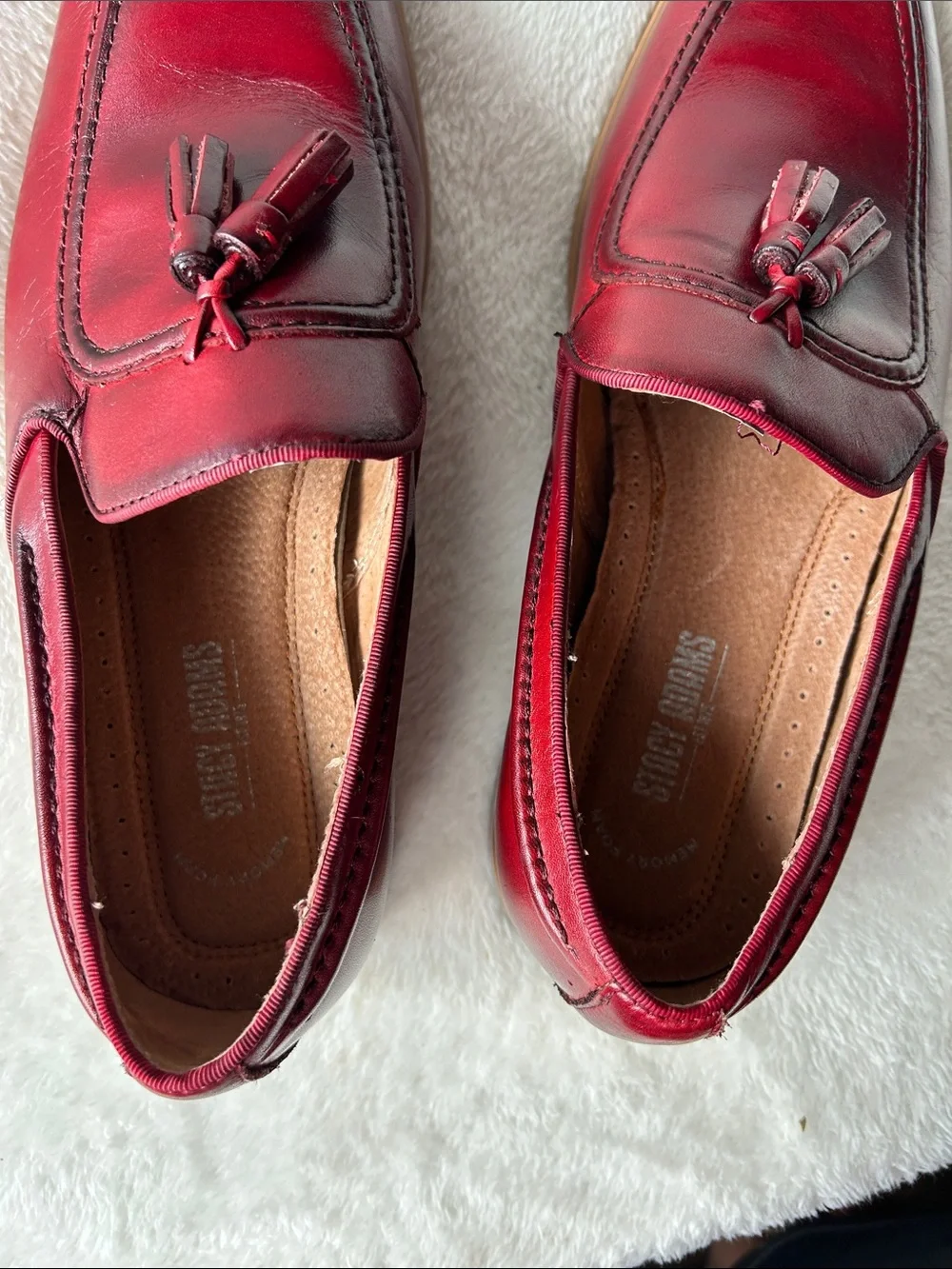 Stacy Adam’s Men's wLeather Tassel Loafers in Burgundy 10.5 W
